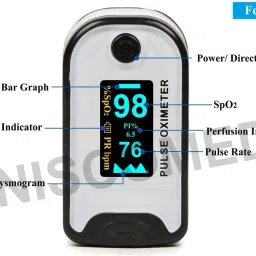 Bistos Professional Series Finger Tip Pulse Oximeter with Audio Visual Alarm Pulse Oximeter Pulse Oximeter image 3