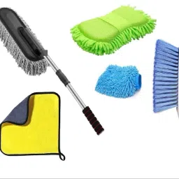 Car Cleaning Combo Pack Microfiber Duster Carpet Brush Microfibre Gloves Combo-18