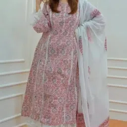 rekhashion Self Design Kurta, Trouser/Pant & Dupatta Set image 5
