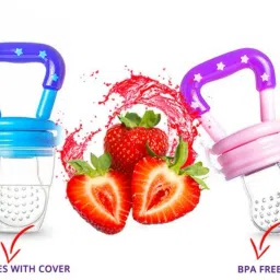 Food and Fruit Nibbler for Baby with Extra Silicon Mesh Infant Feeder Multicolor Soother-38