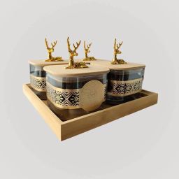 mis decor Golden Antler Lid Container Serving Set image 3