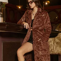 campus sutra Sherpa Printed Coat For Women-picture-48