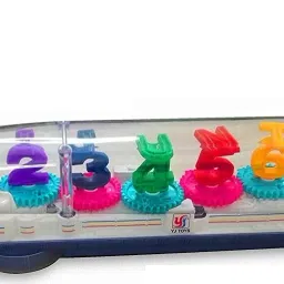 New Musical Train Toy 360 Degree Rotating Plastic Transparent Train with 3D Light & Sound Effects for Boys Girls Kids multi color Pack of 1 PC-28