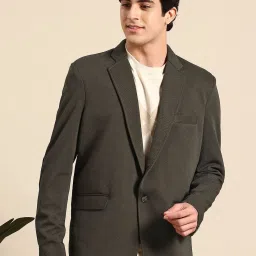 Men Self Design Single Breasted Casual Blazer-image-66