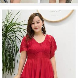 XTECTORVIEW Plus Size Swimwear for Women: Flattering and Stylish Beachwear Embroidered, Floral Print Women Swim-dress Red Swimsuit-image-5