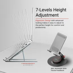 MegaStro Pro-Edition Laptop Stand and MVPmini Mobile Stand Compatible with All Brands and Sizes 6-17.3 [with Pouch] [with Wire Protectors] Laptop Stand image 3