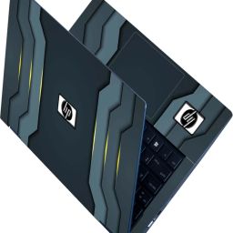 Anweshas Full Body Laptop Skin Sticker - Grey Black Vertical Design_Uv Self Adhesive Stretched Vinyl Laptop Skin Compatible for 15.6 inch-image-59