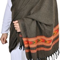 LETZ DEZINE Wool Woven Men Shawl-image-7