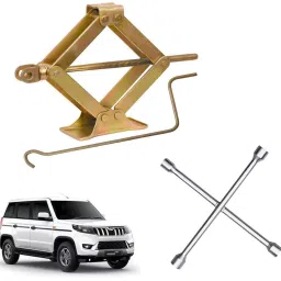 Scissor Jack & 4-Way Wheel Spanner (17x19x21x23 mm) for Bolero Neo 2021 Vehicle Jack-3