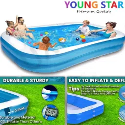 Premium 6.7 FEET (2.01m) LENGTH,5.9 FEETS (1.50m) BREATH AND 51CM HEIGHT Inflatable Swimming Pool, Inflatable Toy Pump-13