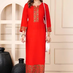 Women Geometric Print Viscose Rayon Straight Kurta-image-67