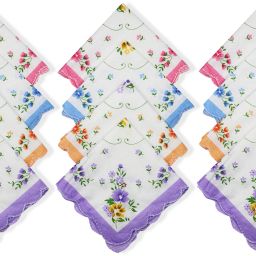 Neska Moda Women's Floral Cotton 24X24 CM ["Multicolor"] Handkerchief-image-14