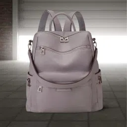 Medium 27 L Laptop Backpack Backpack Purse for Women Convertible Travel Vintage PU Leather Bag( Gloss)-0