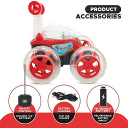 Remote Control Rechargable 360° Stunt Car for Kid Music & Lights-5 FUNTION-image-43