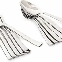 6 SPOON + 6 FORK SPOON Stainless Steel Table Spoon-image-37