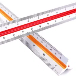 kraftmasters 1 Pcs Plastic Triangular Scale Ruler 3 Sides for Architect Engineers Measuring Ruler image 4