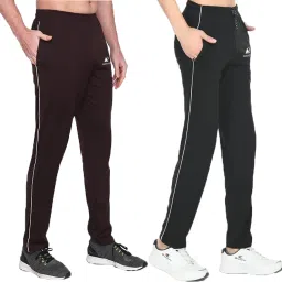 Pack of 2 Men Printed Brown, Black Track Pants-image-4