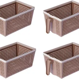 KITIKIN FRILL BASKET SMALL SIZE MULTICOLOR COLOR SET OF 4 Plastic Fruit & Vegetable Basket-image-42