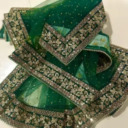 Net Embroidered Green Women Dupatta-image-48