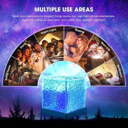 BSVR 3D Ocean Wave Projector Lamp Romantic LED Night Light With Remote_508 Table Lamp image 3