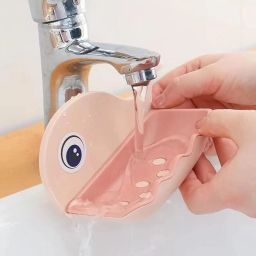 (PACK OF 2)Fish Shape Cute Adhesive Waterproof Wall Mounted Soap Dish-image-44