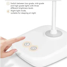 akr LED DESK TOUCH SWITCH , 2000 mAH BATTERY , NIGHT LAMP RECHARGEABLE TABLE LAMP LED STUDY LAMP ( 30CM , WHITE ) Study Lamp image 4