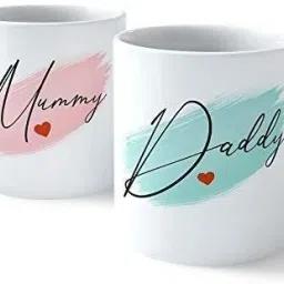 "unique mummy daddy couple matching mug set of 2 " unique gift for birthday anniversary father's day mother's day love quote printed Ceramic love with Handle-Perfect Gift to Anyone On Any Occasion | Coffee & Tea Cup | Pack of 2 Ceramic Coffee Mug-image-9