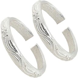 Designer Toe Rings 2 Pcs Sterling Silver Enamel Plated Toe Ring-image-3