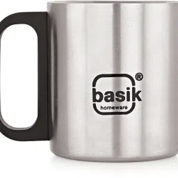 Pack of 2 Stainless Steel Astra Double-walled Tea Cup, Stainless Steel Inner, Set of 2, (180ml/Cup) Black-image-47