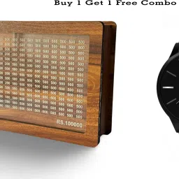 Wooden Money Saving Box | Cash Saver Money Box with Counting Target Coin Bank-32