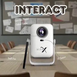 BeamX Interact Touch Projector with Stylus/Touch Pen Native1080p 4k support Auto Focus (5500 lm / Wireless / Remote Controller) Portable Projector image 2