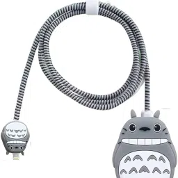 RESOURIS 3D Totoro Design Charger Cover for iPhone 18W/20W Adapter And Spiral Cover Cable Protector-image-12