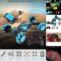 magicwand R/C Rechargeable 4WD Gesture Controlled 360°Twisting Traverse Off-Road All-Terrain Vehicle with Lights & Music image 3