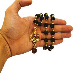 Bhagwan Mahadev Locket Pendant With Mala For Men's, Boy's,Girls,Women's Gold-plated Beads Brass, Wood Pendant-image-11