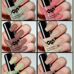 Color Rich Toxic Free Perfection Shine Nail Polish Set of 6 VT-005 Olive Nude, Pink, Nude, Dark Nude, Nude, Mischievous Mint-image-2