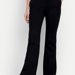 broadstar Women Flared Black Lycra Blend Trousers-picture-36