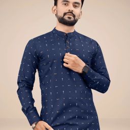 Men Geometric Print Cotton Blend Straight Kurta-image-62