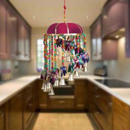 Paper Mache Elephant and Bells Paper Windchime-image-9