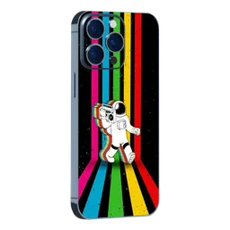 QUIX Retro Astronaut Stylish Skin TPU & Vinyl Back Cover for Apple iPhone 14 (Supports Wireless Charging, Multi Color)-4