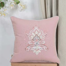 blanc9 Pink Textured 16x16 inches Cushion Cover-picture-3