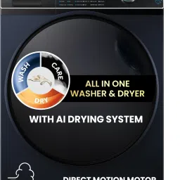 11 kg Washer Dryer (11 Kg Washer / 7Kg Dryer ) Powered by AI-DBT, Direct Drive Technology, Wi-Fi Enabled , Puristeam and i-Refresh Function, Super Drum 525mm Fully Automatic Front Load with In-built Heater Black-8