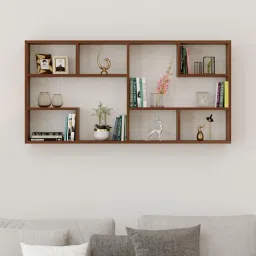 Skybow Particle Board Books Cum Display Wall Mounted Shelf Engineered Wood Open Book Shelf-41