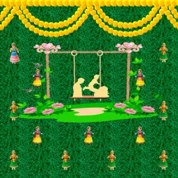 3D Digital Cradle Ceremony, Baby Naming Ceremony Design Backdrop-image-4