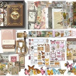 Forest Legend Butterfly Vintage Scrapbooking DIY Supplies Journals Aesthetic Theme,Scrapbook Kit-47