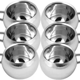 Stainless Steel Pack of 6 Stainless Steel (Silver, Cup Set)-13