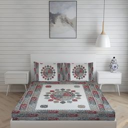 sj designer 160 TC Cotton King Printed Flat Bedsheet-picture-9