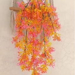 Artificial Hanging Plant with white pot /Hanging bunch for Decoration Bonsai Artificial Plantwith Pot-24