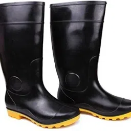 Horse HILLSON Mens Century Yellow Safety Gumboots, Black, Size 6-image-51