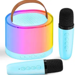 anmolg Mini Bluetooth Wireless Karaoke Speaker with 2 Mics and 4 inbuilt voice effects image 4