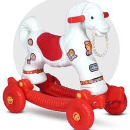 Toy Plus 2 In 1 Baby Horse Rider for Kids 1-3 Years Horse Ride On Push Rider Scooter Non Battery Operated Ride On-5